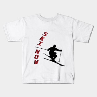 Ski Now 1 Red Kids T-Shirt